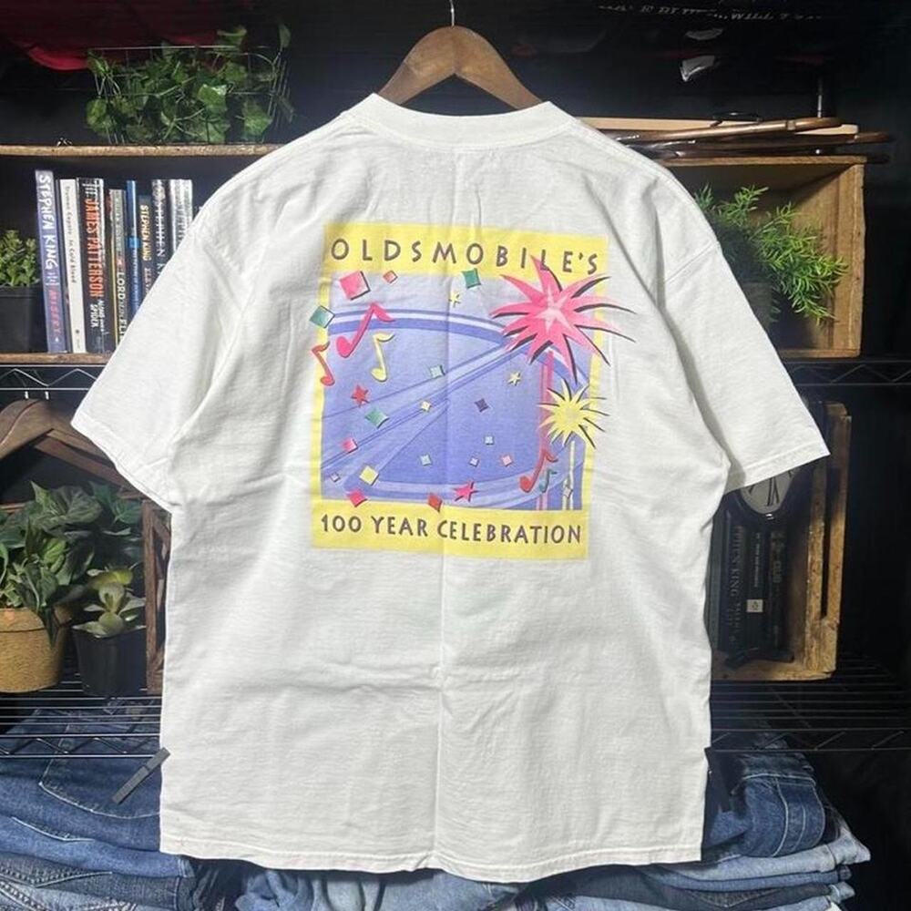 Vintage 90s Oldsmobile 100th Anniversary Shirt Mens XL White Car Show Shirt 1997